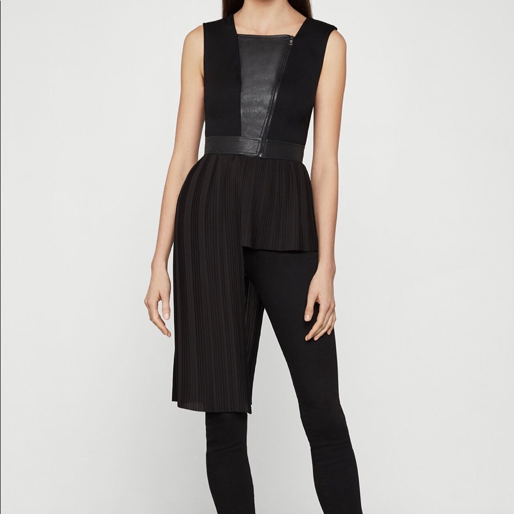 BCBG pleather asymmetrical top